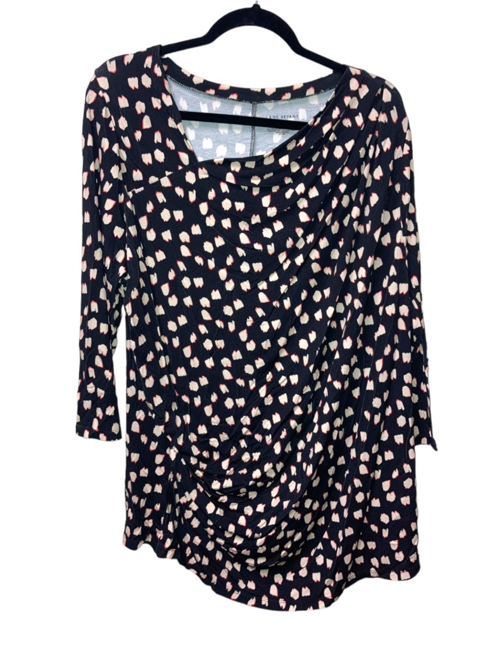 Lane Bryant Black Tunic with Light Pink Dot Print 22/24